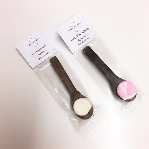 chocolate spoon with marshmallow